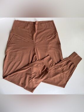 Offline by aerie High-Waist Track Joggers in Rust Brown